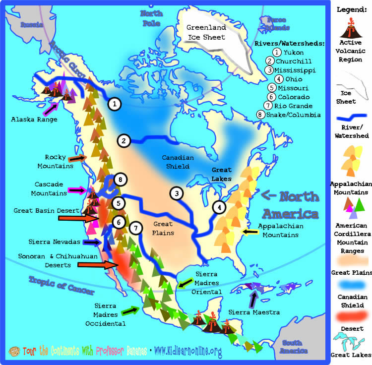 North America landforms
